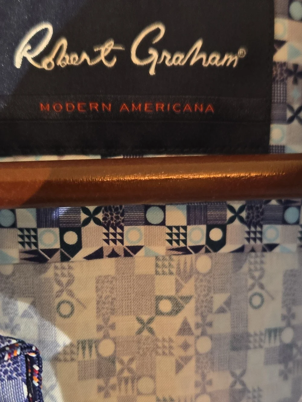 Robert Graham Blue Geometric Print Men's Shirt